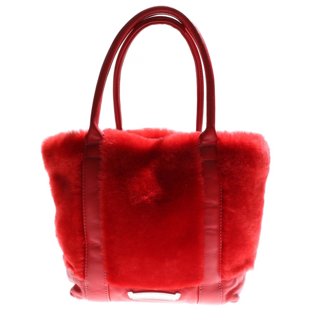 TOTE MINI トートミニ レザームートンハンドバッグ レッド Aランク