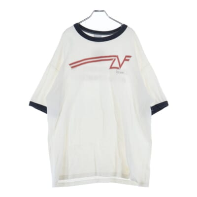 24SS T-SHIRT RINGER プリント Tシャツ 半袖カットソー ホワイト RE-CO-WH-00-00-276 Bランク