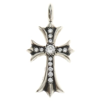 TNY CRSF P/DIA タイニーファットクロス PAVEダイヤ ペンダントトップ シルバー BCA323 Sランク