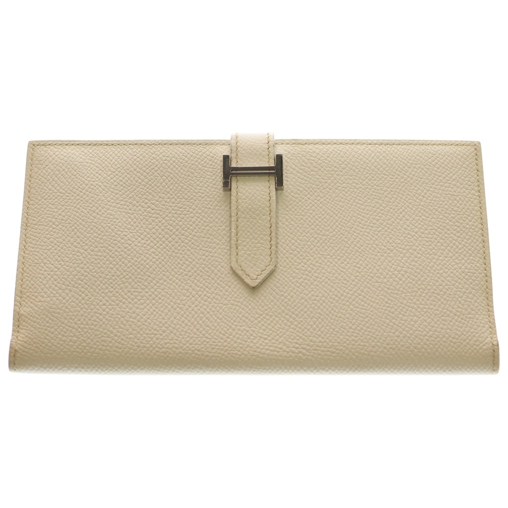 エルメス ベアンスフレ エプソン レザー Hロゴ ロングウォレット 二