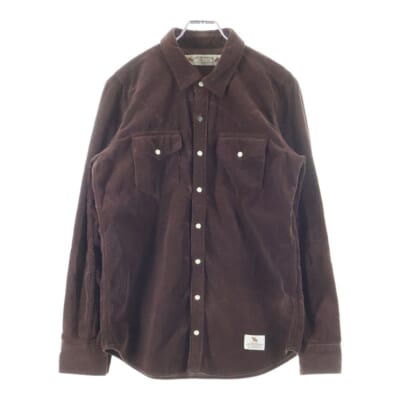 14AW DEAD WOOD-CORDUROY/C-SHIRT.LS デッドウッドコーデュロイ スナップボタン 長袖 ウエスタンシャツ ブラウン 142AQNH-SHM02 Bランク