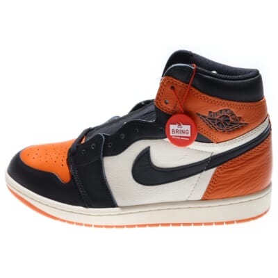 AIR JORDAN 1 RETRO HIGH OG BLACK TOE REIMAGINED エア ジョーダン 1 シャッタードバックボード ハイカットスニーカー オレンジ/ブラック US10/28cm DZ5485-008 Sランク