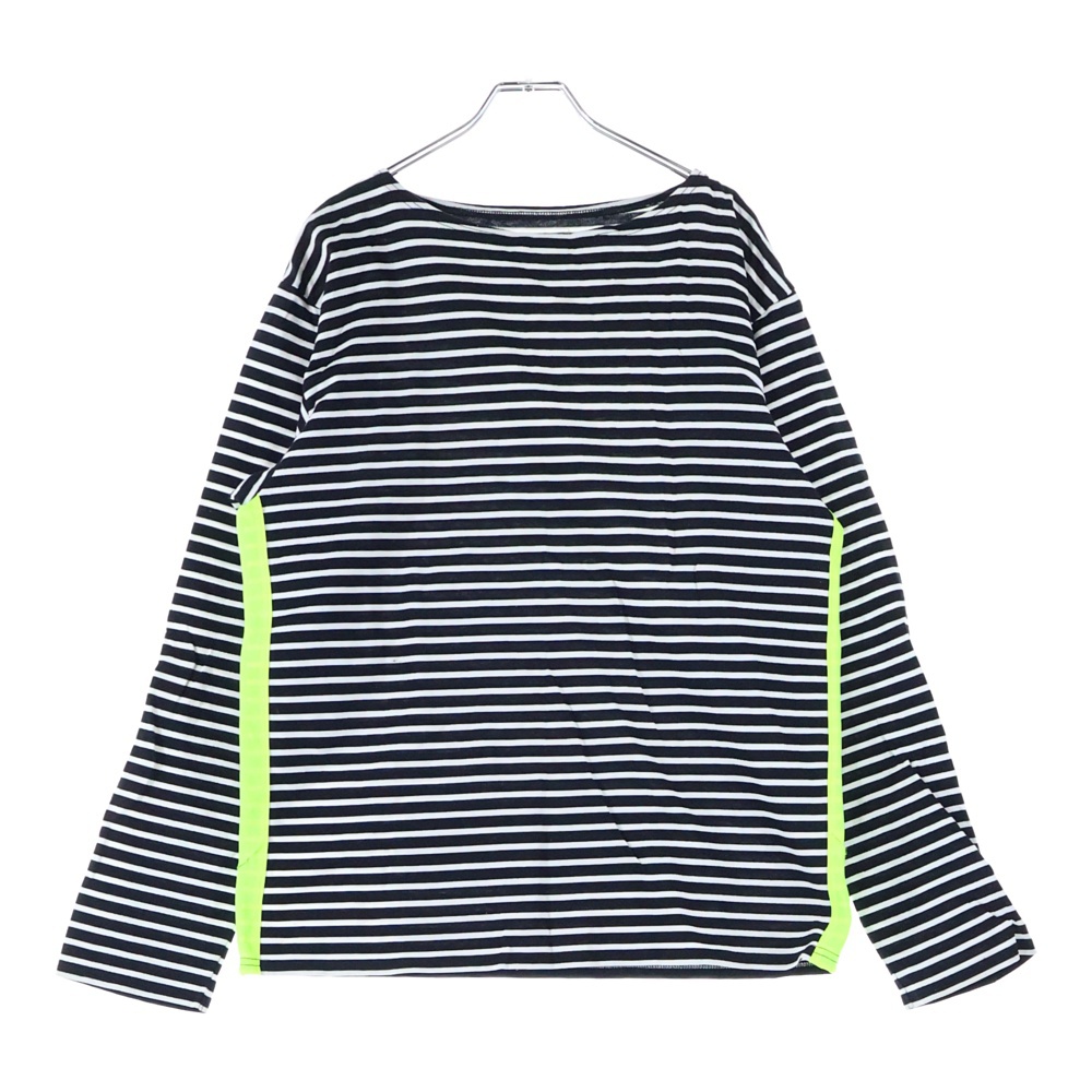 16SS サイドリフレクター ボーダー柄 ラウンドネック長袖Tシャツ カットソー ブラック/ホワイト/イエロー SOPH-160002 Bランク