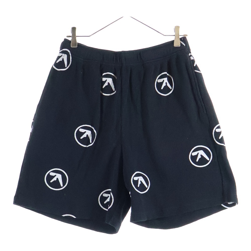 25SS ×Aphex Twin Thermal Short エイフェックスツイン 総柄 サーマルショートパンツ ハーフパンツ ブラック Bランク
