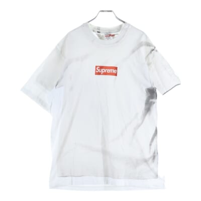 24SS ×MM6 Maison Margiela Box Logo Tee エムエムシックスメゾンマルジェラ ボックスロゴ トロンプルイユ 半袖Tシャツ カットソー ホワイト Bランク