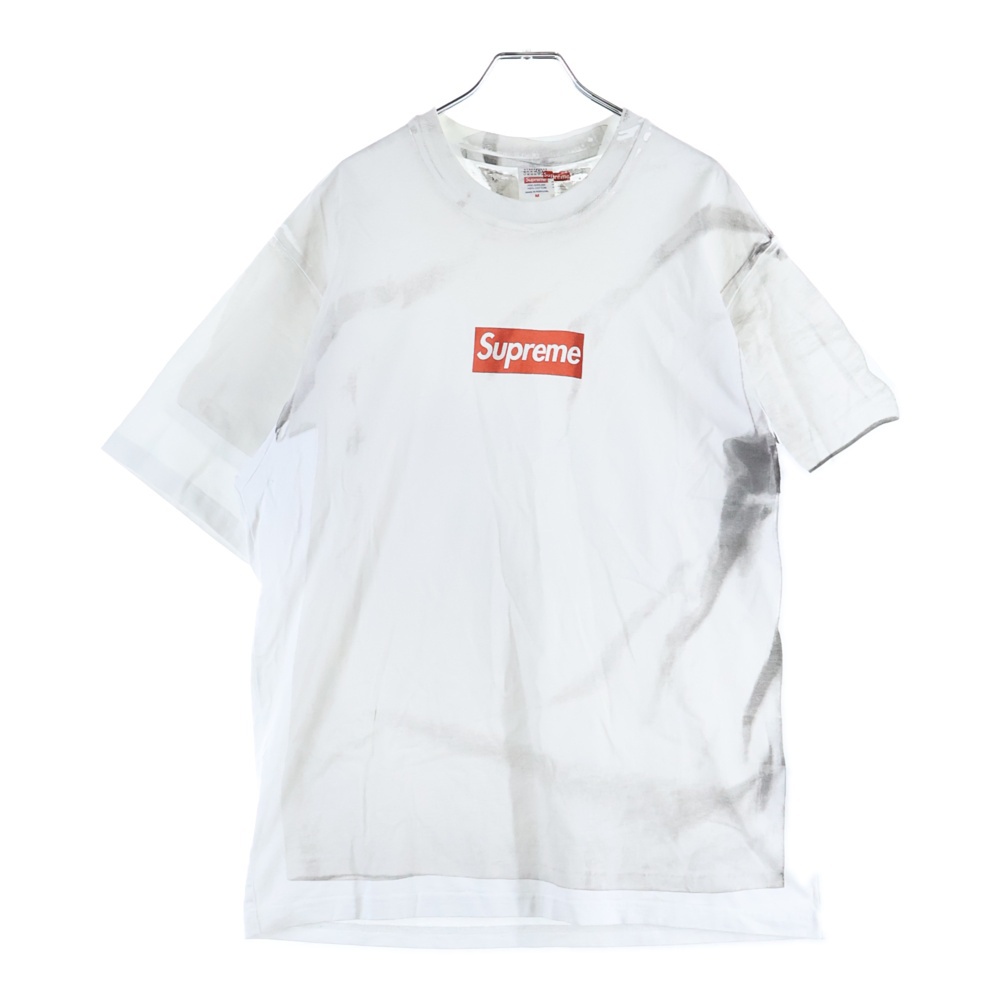 24SS ×MM6 Maison Margiela Box Logo Tee エムエムシックスメゾンマルジェラ ボックスロゴ トロンプルイユ 半袖Tシャツ カットソー ホワイト Bランク