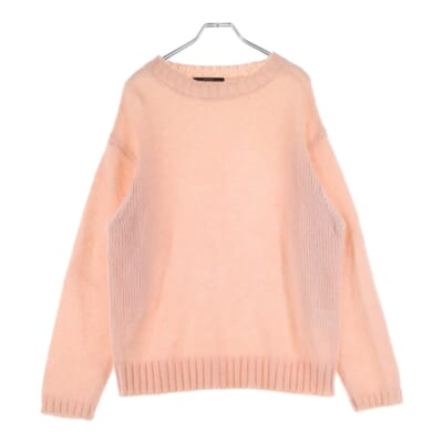 19AW 3G CREW NECK KNIT モヘア混 クルーネック ローゲージニット セーター ピンク US1644 Bランク