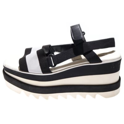 ストラップ シャークソール プラットフォーム サンダル ホワイト/ブラック レディース 501757 Bランク