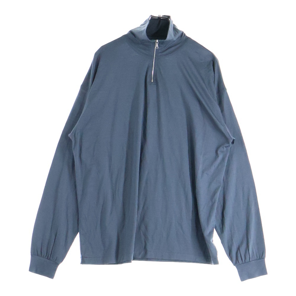21AW WASHABLE LIGHT WOOL JERSEY HALF ZIP ウールハーフジップジャージ セーター ブルー A21AP01UT Aランク