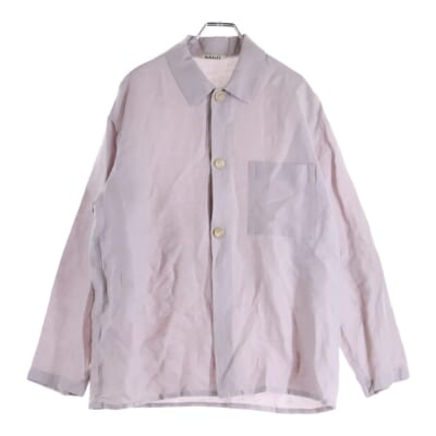 21AW SILK LINEN DOBBY SHIRTS JACKET シルクリネン ドビーシャツジャケット パープル A21SS01SD Bランク