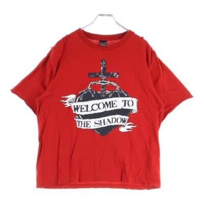 06SS ARCHIVE WELCOME TO THE SHADOW ガンズ期 ウェルカムトゥザシャドウ フロントプリント クルーネック 半袖Tシャツ カットソー レッド アーカイブ Bランク