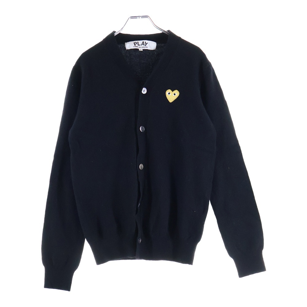COMME des GARCONS ウール カーディガン ゴールドハート L プレイコムデギャルソン AD2015 GOLD HEART MEN'S CARDIGAN ウール