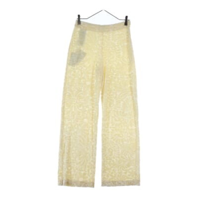 23AW フローラル柄 ベロア サイドジップ イージーパンツ レディース ベージュ J03KA0170 J20107 Sランク