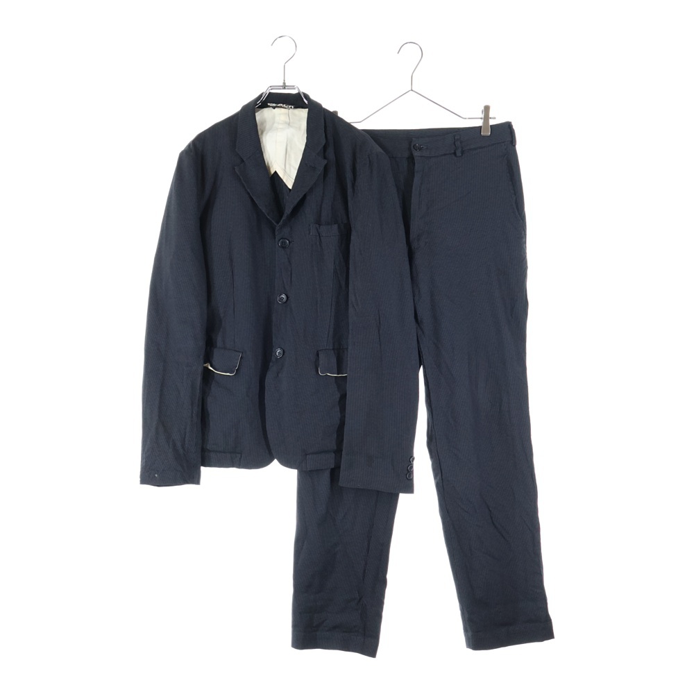 11AW AD2011 レーヨン混 マイクロストライプ 3B シングルテーラードジャケット スラックスパンツ セットアップ ブラック 1H-J206/1H-P206 Bランク