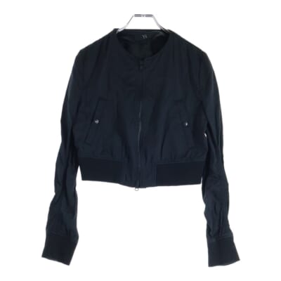 SAMPLE ノーカラー ショートジップアップブルゾン レディース ブラック YU-Y04-012 Bランク