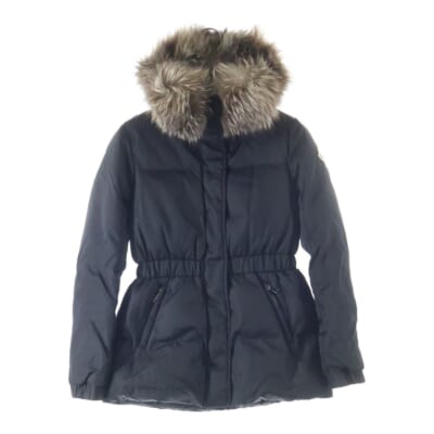 モンクレール MASSART レザー×ナイロン切替ダブルライダースダウン