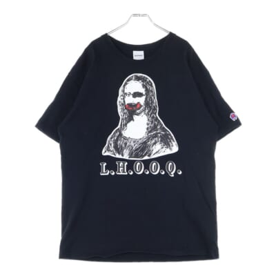 MONALISA T-SHIRT モナリザプリント クルーネック 半袖Tシャツ カットソー ブラック RE-CO-BK-00-00-142 Bランク