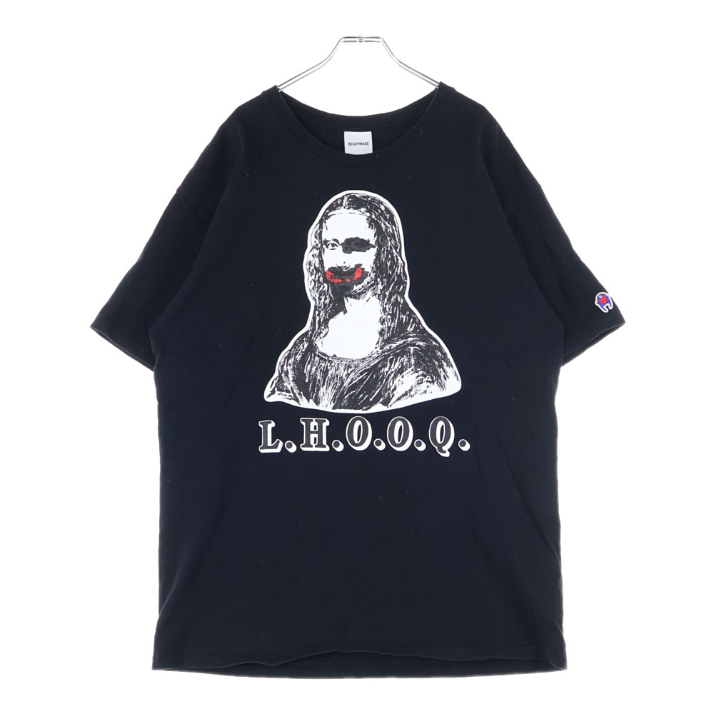 MONALISA T-SHIRT モナリザプリント クルーネック 半袖Tシャツ カットソー ブラック RE-CO-BK-00-00-142 Bランク