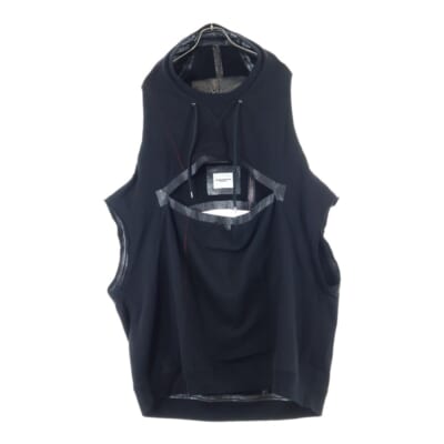 21SS モンスターデザイン バックプリント オーバーサイズ スウェット ノースリーブパーカー ブラック sc.0012SS21 Bランク