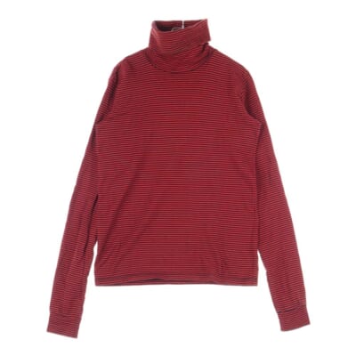 05AW ARCHIVE HIGH STREET期 ハイストリート期 ボーダー ハイネック コットンニット セーター レッド/ブラック アーカイブ Bランク