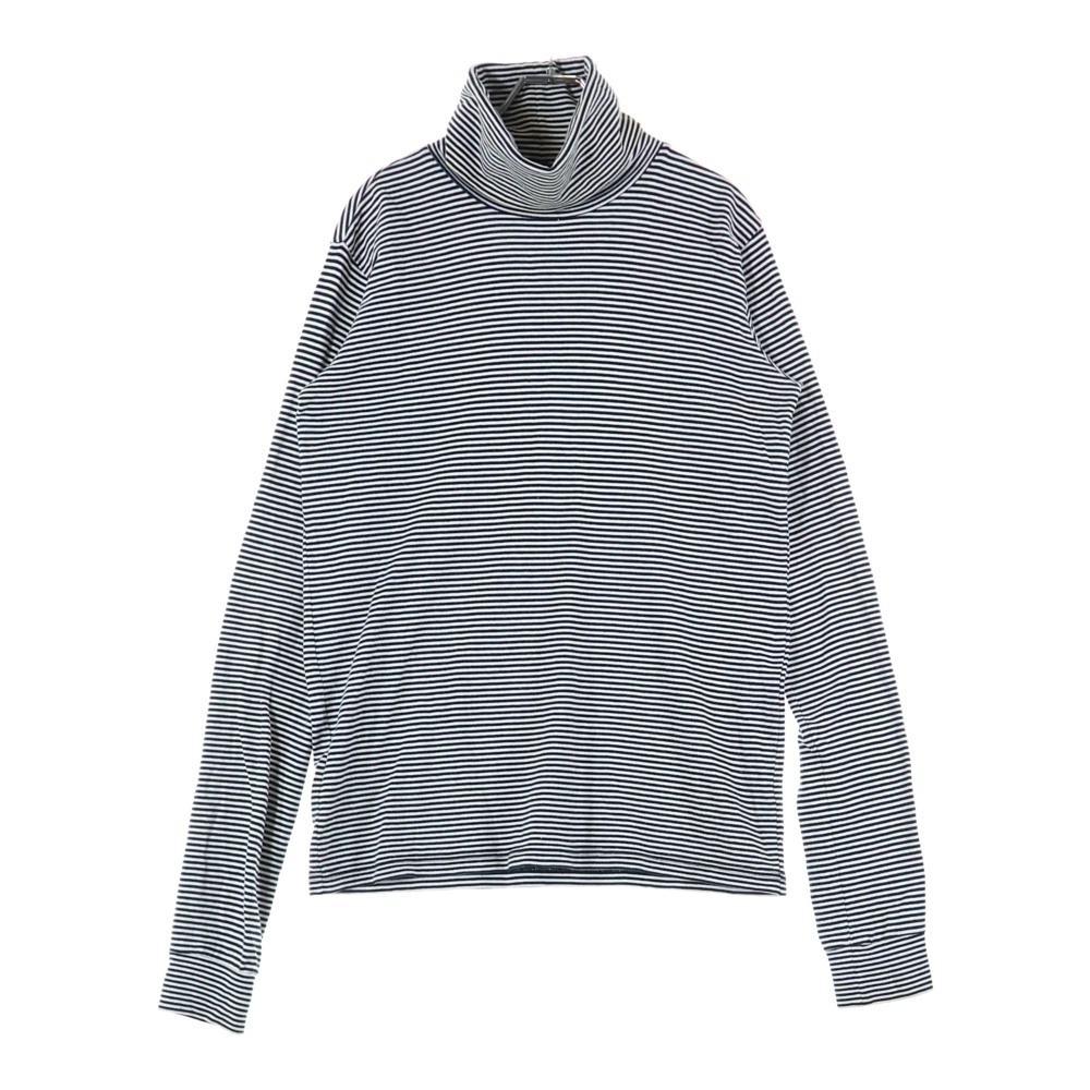 05AW ARCHIVE HIGH STREET期 ハイストリート期 ボーダー ハイネック コットンニット セーター ホワイト/ブラック アーカイブ Bランク