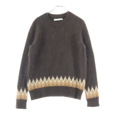 02AW ARCHIVE ジョージ期 クルーネック アンゴラウールニット セーター ブラウン アーカイブ Bランク