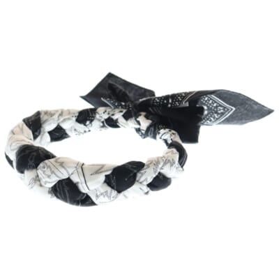18SS ウエスタンバンダナ スカーフ ヘッドアクセサリー ブラック/ホワイト sa.0021SS18 Bランク