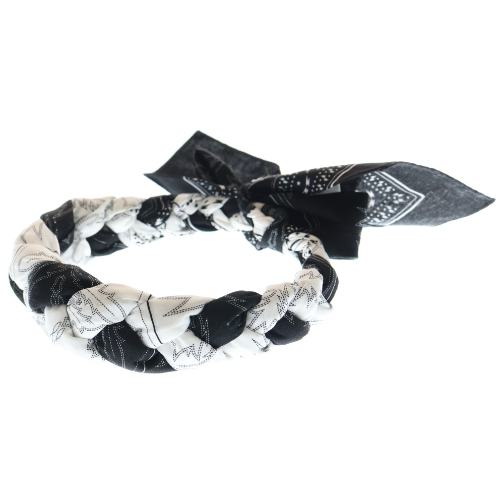 18SS ウエスタンバンダナ スカーフ ヘッドアクセサリー ブラック/ホワイト sa.0021SS18 Bランク