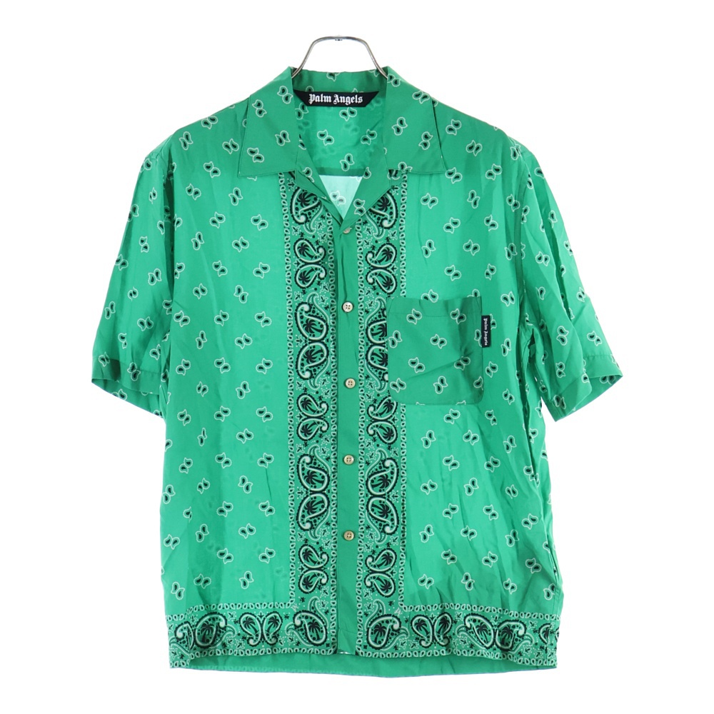 24SS PAISLEY BOWLING SHIRT ペイズリー柄 ボーリング オープンカラー半袖シャツ グリーン PMGG005S24FAB006 Sランク