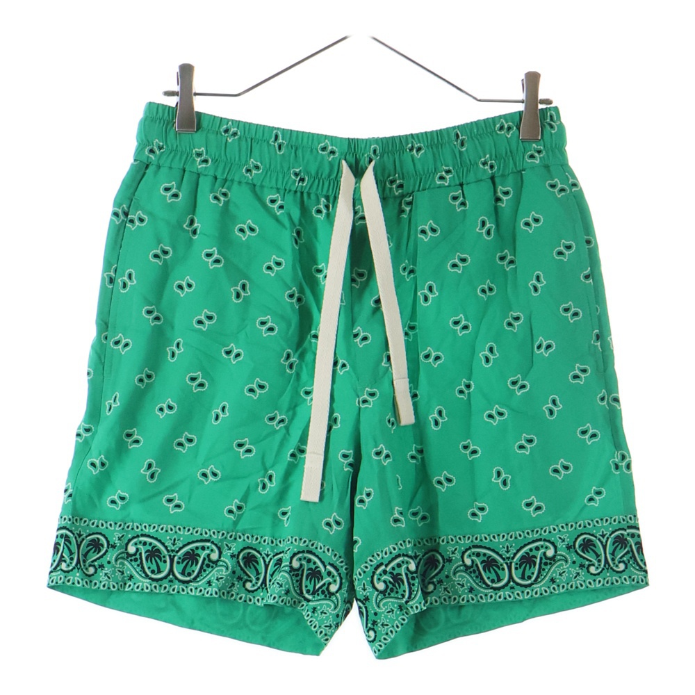 24SS PAISLEY DRAWSTRING SHORT ペイズリー柄 ドローストリング ショーツ ハーフパンツ グリーン PMCB034S24FAB005 Sランク