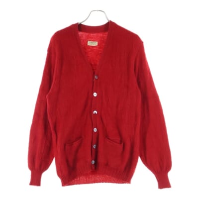 60S VINTAGE THE BAGGY SHAG by LORD JEFF ヴィンテージ USA製 ザバギーシャグ モヘアニット カーディガン レッド Bランク