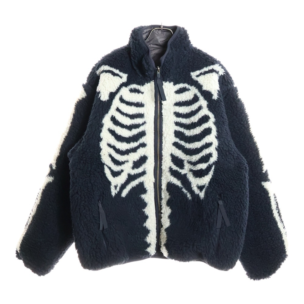 BONE柄ボアフリース リバーシブルブルゾン ブラック K2412LJ146 Aランク