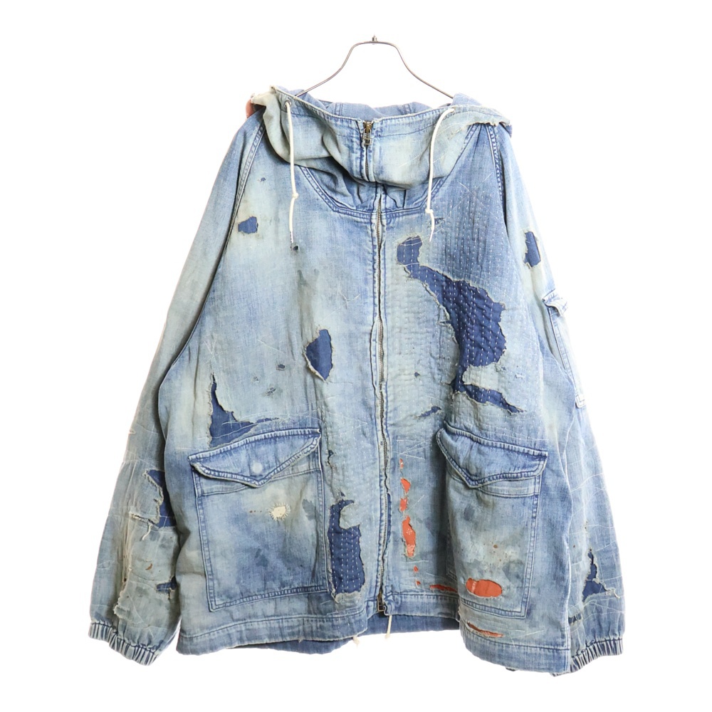 DUAL DENIM REMAKED FULLZIP PARKA AN340-R デュアルデニム リメイクド フルジップパーカー インディゴ Aランク