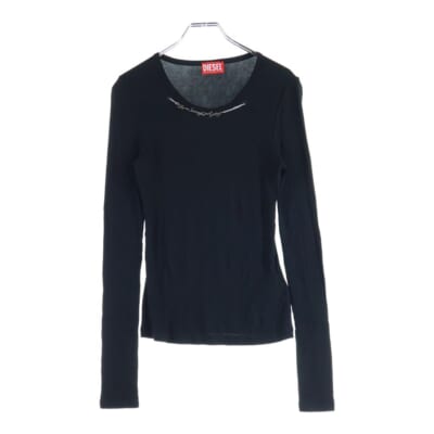 T-MATIC-LS ラウンドネック チェーン 長袖Tシャツ カットソー レディース ブラック A12718 Bランク