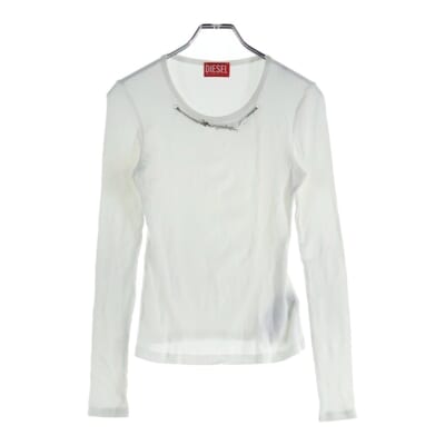 ディーゼル ダメージ加工 フロントロゴ 長袖Tシャツ カットソー T