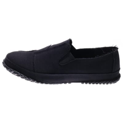 24SS クレイジーパターン キャンバス生地 ダメージ加工 ローカットスニーカー スリッポン ブラック HS-E02-061-3-04 Sランク