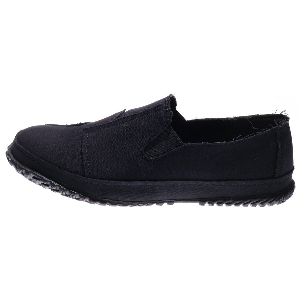 24SS クレイジーパターン キャンバス生地 ダメージ加工 ローカットスニーカー スリッポン ブラック HS-E02-061-3-04 Sランク