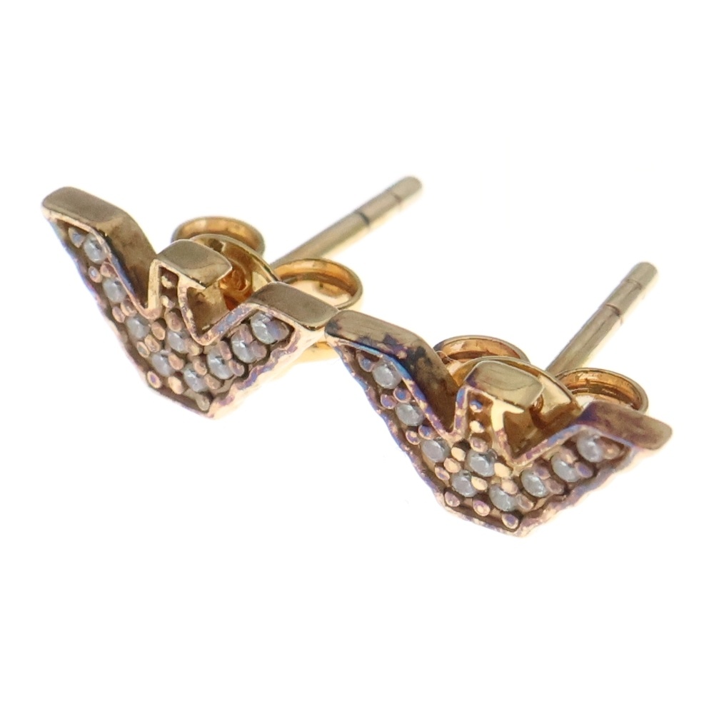 ★エンポリオアルマーニ★イーグルロゴ★スタッドピアス★ エンポリオアルマーニ イーグルロゴ ラインストーン装飾 スタッド