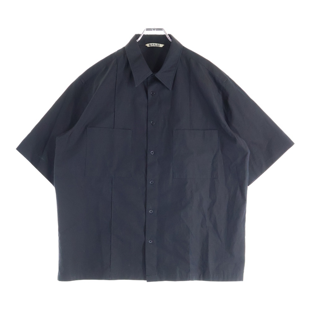21SS WASHED FINX RIPSTOP CHAMBRAY HALF SLEEVED SHIRTS リップストップ シャンブレー 半袖シャツ ブラック A21SS02FL Bランク