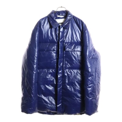 22AW ダブルフラップポケット ジップアップ ダウンジャケット ブルー J47AF0009 Bランク