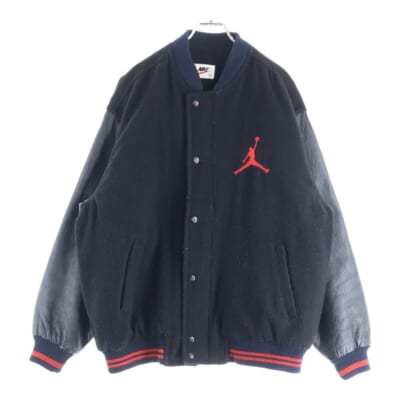 VINTAGE JORDAN ヴィンテージ ジョーダン レザー切り替え ウール バーシティジャケット ブラック/レッド SK-K51 Bランク