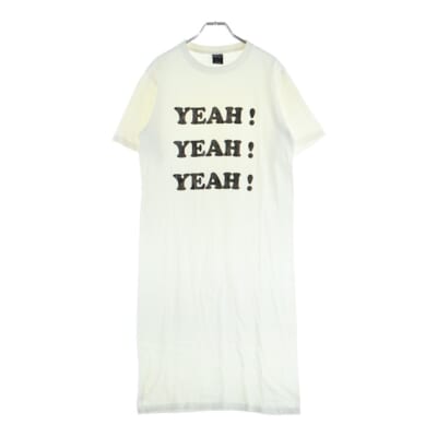YEAH ロング 半袖Tシャツ カットソー ホワイト Bランク