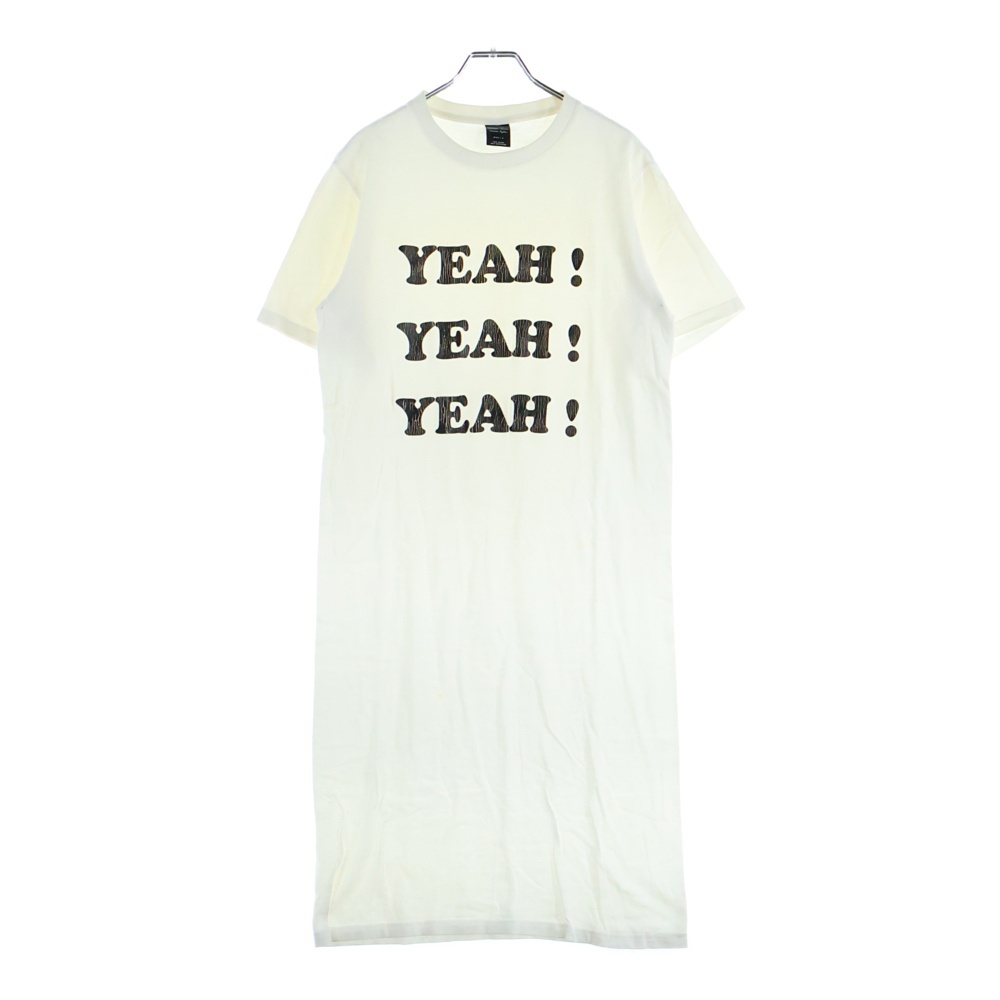 YEAH ロング 半袖Tシャツ カットソー ホワイト Bランク