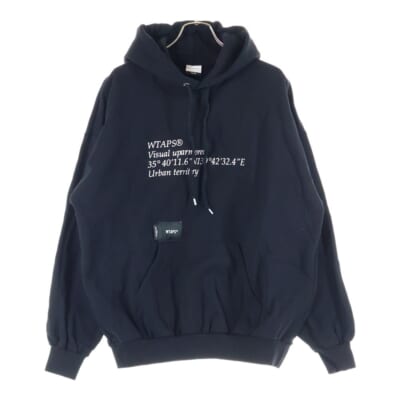 24AW PMY HOODY フロントロゴプリント スウェット プルオーバーパーカー ブラック 242ATDT-HPM02S Bランク