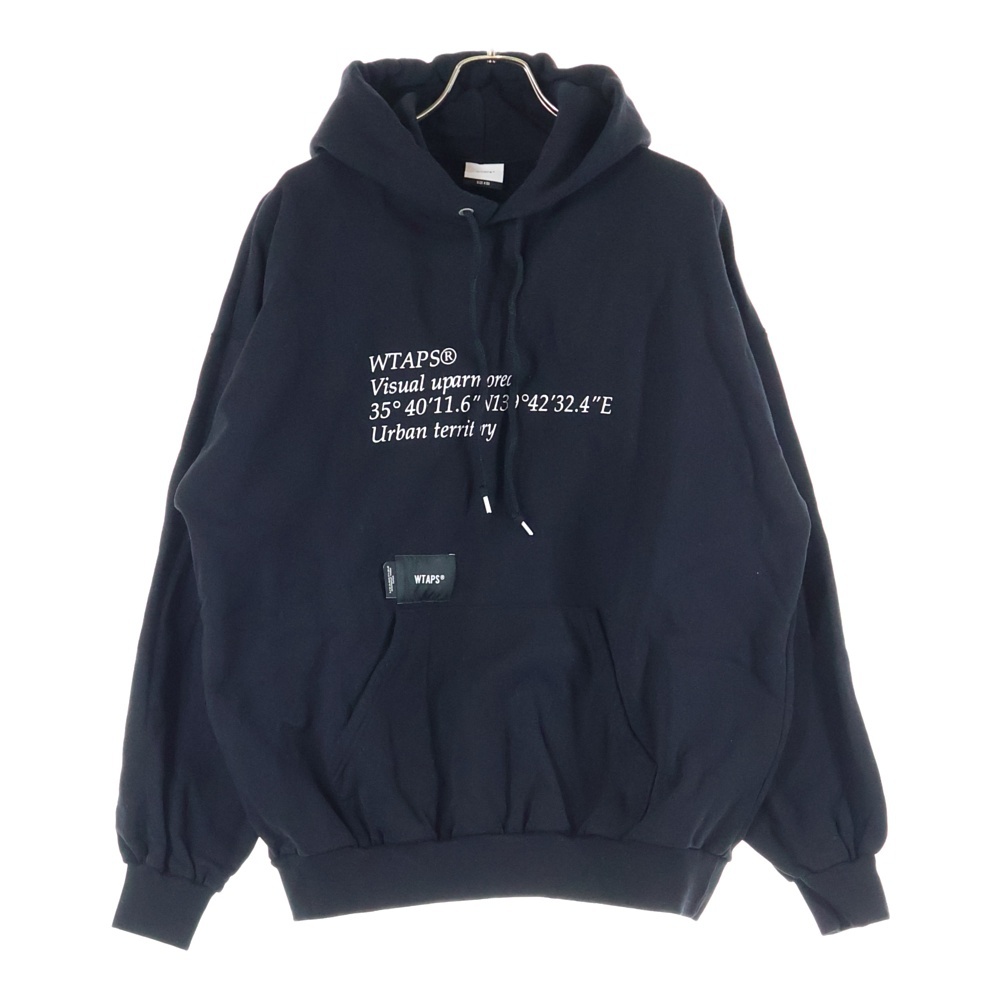 24AW PMY HOODY フロントロゴプリント スウェット プルオーバーパーカー ブラック 242ATDT-HPM02S Bランク