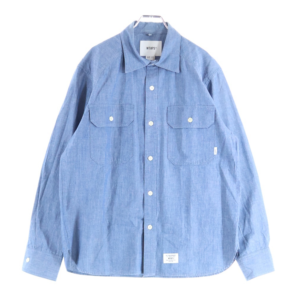 18SS CELL LS SHIRT セル ロングスリーブ コットンシャツ ブルー 181BRDT-SHM02 Bランク