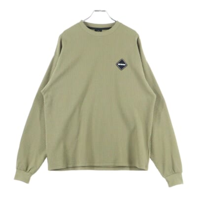 24SS ワッフルチームクルーネック バックロゴプリント長袖Tシャツ カットソー グレー FCRB-240037 Bランク