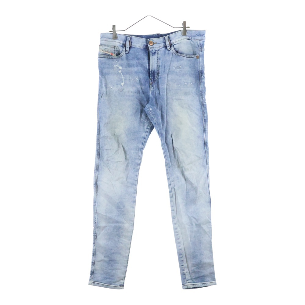 D-REEFT-Y-T ダメージ加工 スリムフィット ストレッチ スキニーデニムパンツ インディゴ A01458 Bランク