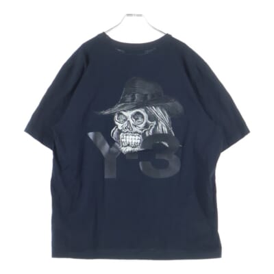 19SS SKULL TEE スカル刺繍 クルーネック半袖Tシャツ カットソー ブラック EH5756 1AX001 Bランク