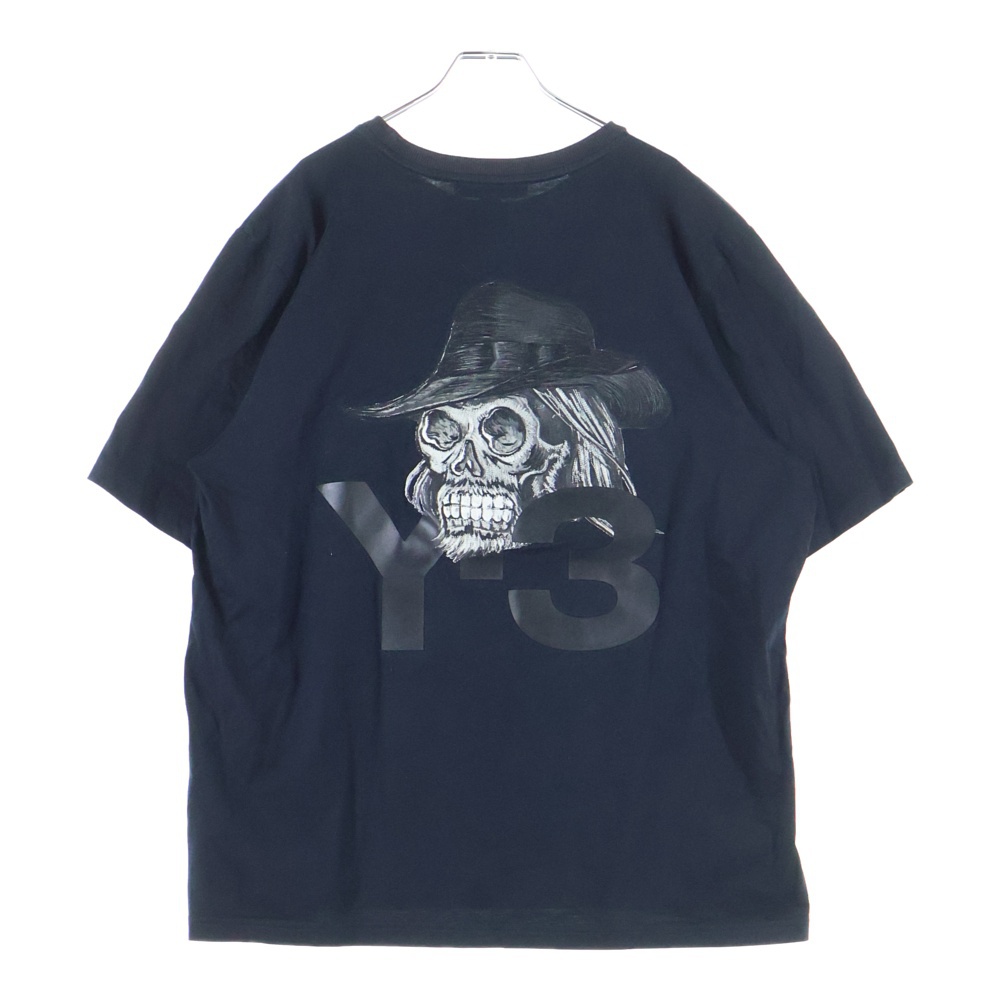 19SS SKULL TEE スカル刺繍 クルーネック半袖Tシャツ カットソー ブラック EH5756 1AX001 Bランク